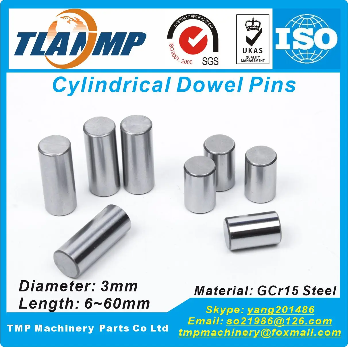 

Φ3*6/7/8/9/10/11/12/13/14/15/16/17/18mm Locating Pins,Diamater 3mm Cylindrical Position Pins