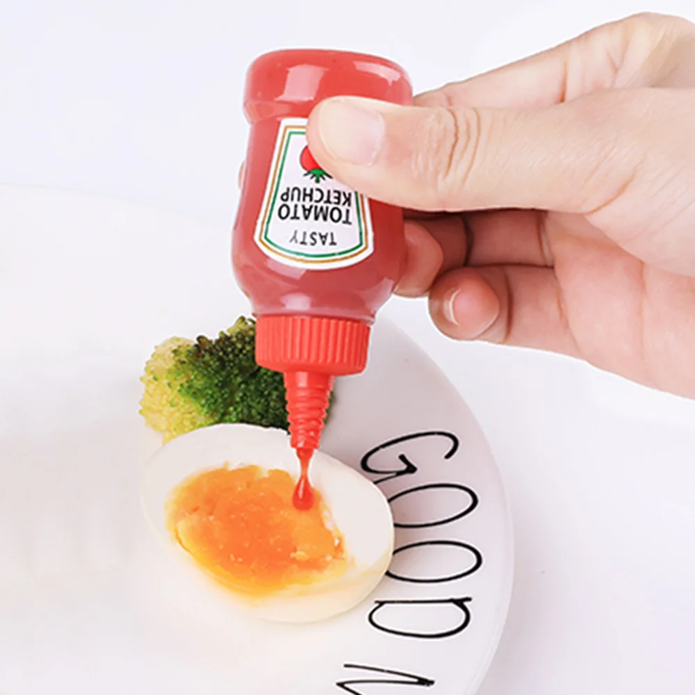 2PCS Mini Condiment Squeeze Bottles For Ketchup Mustard Mayo Hot Sauces Olive Oil Bottles Salad