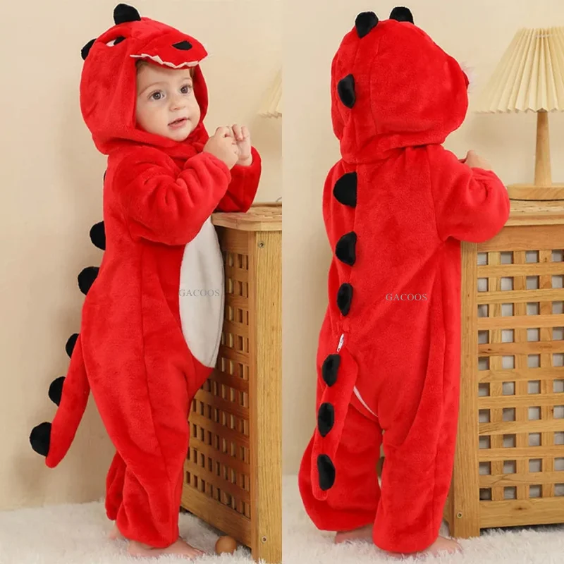 Baby Girls Onesie Kigurumi Monkey Unicorn Dinosaur Animal Cosplay Costume Winter Flannel Jumpsuit 1 to 4 Years Kids Boys Pajamas cosplay costumes children pajamas kigurumi pajamas