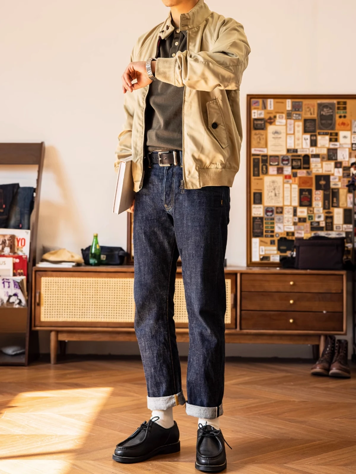 Red Tornado 710 Slim Straight Jeans Button Fly Heritage Style Selvedge Denim Pants 2