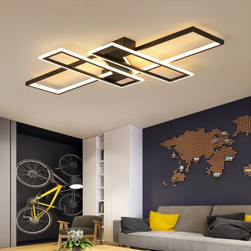 New Modern Led Chandeliers For Living Dining Room Bedroom Nordic Aluminum White/Black Ceiling Light 85V-260V With Remote Control 2