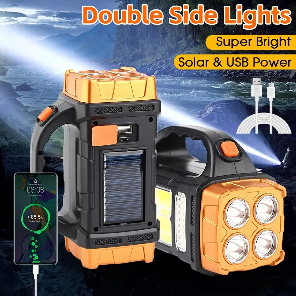 Solar Rechargeable High-Power LED Waterproof Camping Torch