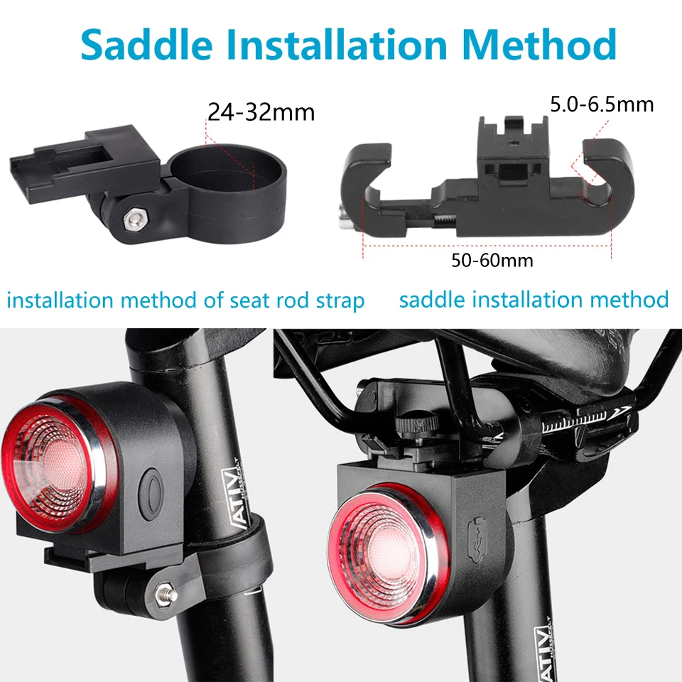 Elecpow A8Pro Bike Alarm Taillight USB Charging IPX65 Waterproof Bicycle Rear Light Brake Sensing Bicycle Lamp Anti Theft Alarm