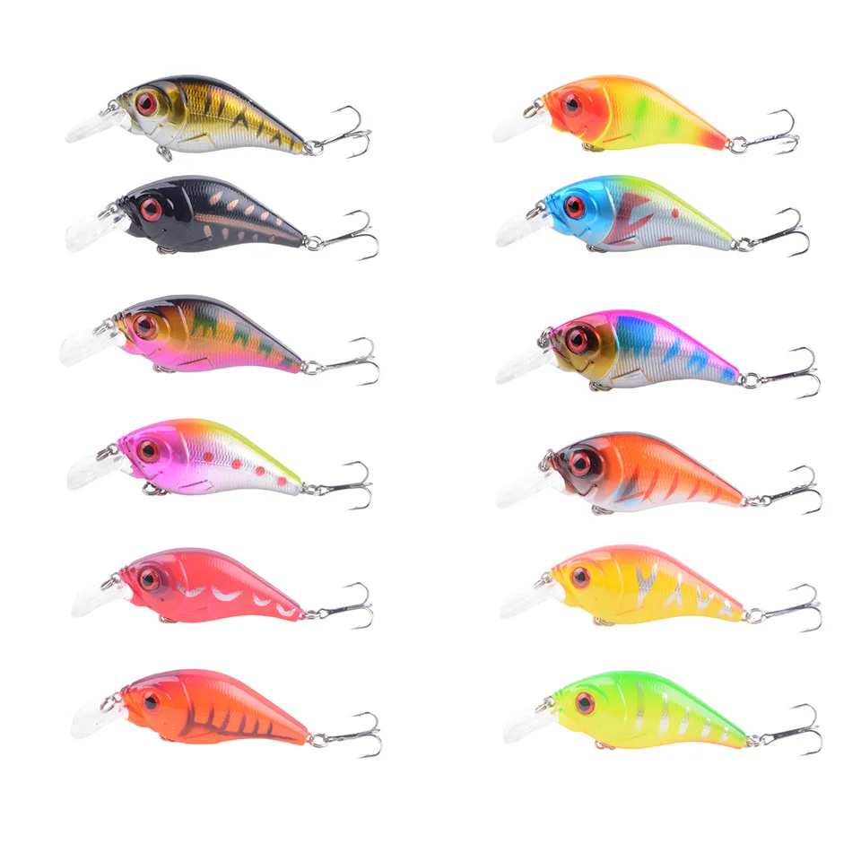 3DEyes Hard VIB Lures Fishing Minnow Bait Treble Hooks Sinking Crankbait Wobblers Fishing Tackle 1pcs 7.5cm 10.2g 4