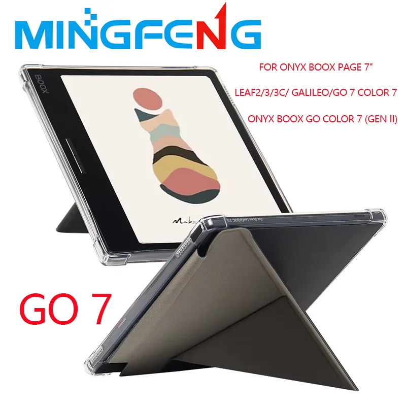 Para Onyx Boox Page 7 "funda con soporte plegable múltiple cubierta trasera suave de TPU con 4 airbags a prueba de golpes Leaf2/3/3C/ Galileo/Go Color 7