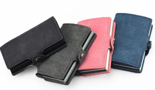 RFID Credit Card Holder Wallet With Money Clip Men High Quality Mini Bag Woman Fashion Smart purse Gift