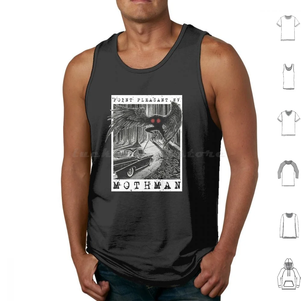 Mothman Meeting-Point Piacevole, Wv Cryptid Gift Canotte Stampa Cotton Mothman The Mothman Moth Man Mothman Meeting
