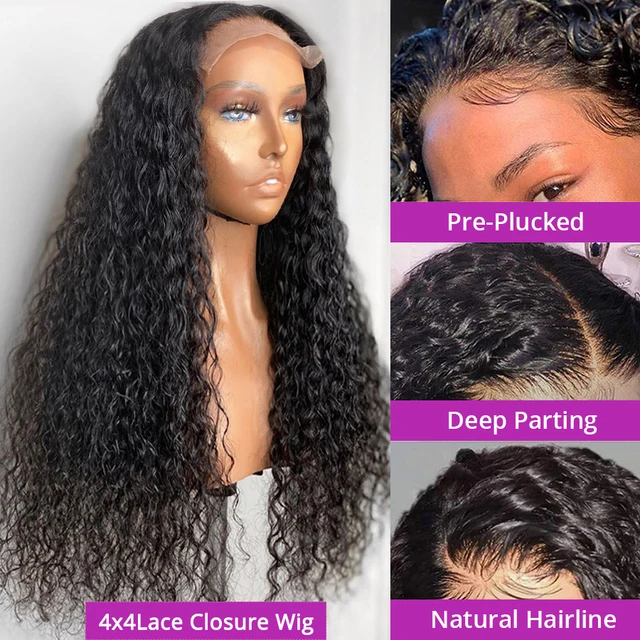 Brazilian 13x4 Transparent Jerry Curly Lace Front Human Hair Wig Water Wave Lace Frontal Wigs Pre Plucked Deep Wave Frontal Wig 2