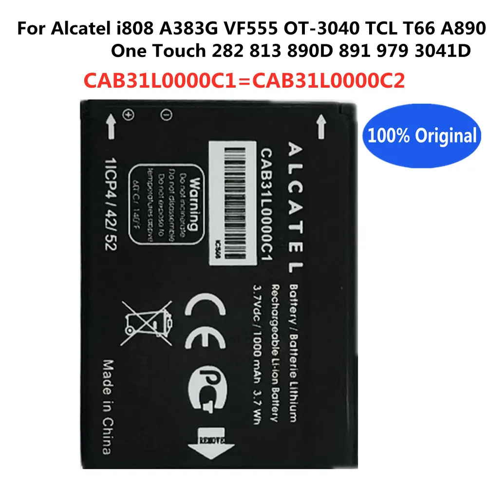 

New Original CAB31L0000C1 CAB31L0000C2 Battery For Alcatel i808 A383G VF555 OT-3040 TCL T66 Replacement Mobile Phone Batteries