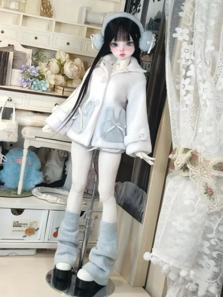 1/6 1/4 BJD 인형 옷, 인형 액세서리, MSD MDD 블루 의상, 코트 스커트, 브래지어 인형 원피스, DIY 선물, 신상품