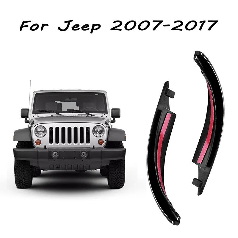 2Pcs Car Rain Gutter Rainwater Deflector Guard Slot Gutter Extension for Jeep Wrangler JK JKU 2007-2017 External Accessories