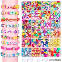 DIY bracelet kit clay beads set Rubber Bands Bracelet Making Kit Creative Jewelry Set Ideal Gift for Little Crafters Vibrant DIY 5