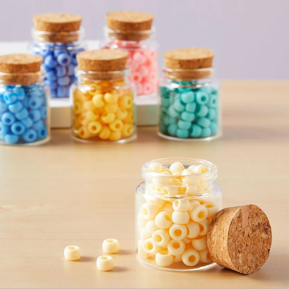 12/24pcs Small Glass Jars with Cork Lids, 50ml Mini Bottles for DIY Crafts, Party Favors, Sand 4