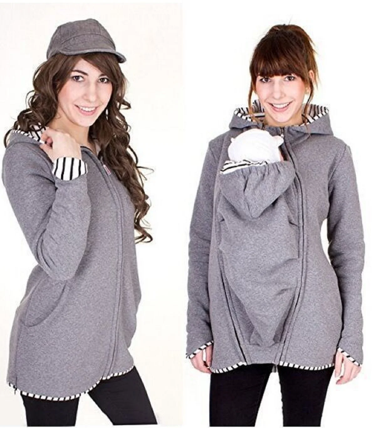 Maternity Clothes Daddy Mom Kangaroo Baby Carrier Jacket Coat Hoodies Fall Winter Casual Carry Baby Hooded Sweatshirts Outerwear