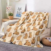 KACISSTY Animals Capybara Blankets Funny Cute Capybaras Theme Throw Blanket Thin Flannel Quilts Air Condition Quilt Gifts 1