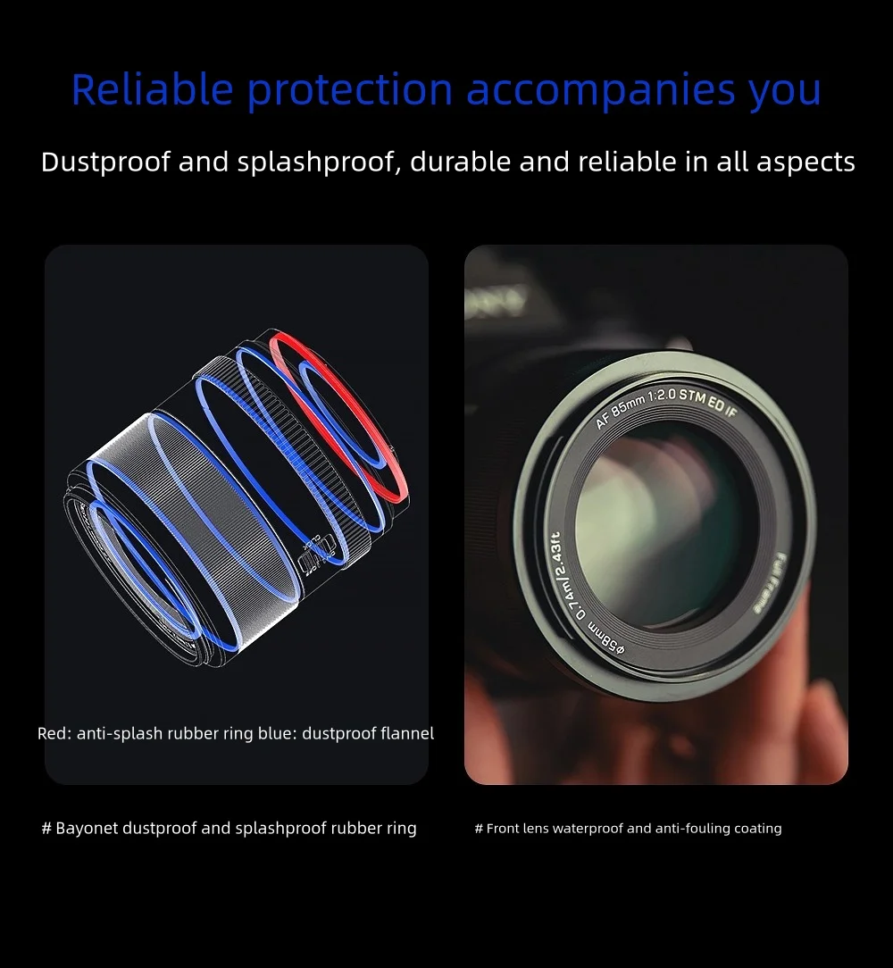 VILTROX AF 85 mm F2.0 EVO Vollformat-Autofokus-Kameraobjektiv mit großer Blende für Sony E Nikon Z Mount A7IV A7C ZV-E1 FX3 A9III – Detail 14