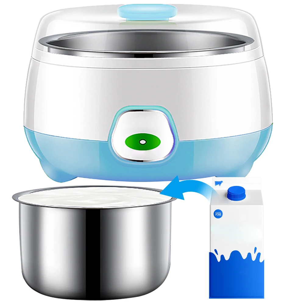 1L Automatic Yogurt Machine Multifunctional Electric Mini Yogurt Maker Stainless Steel Natto Fermenting Machine for DIY