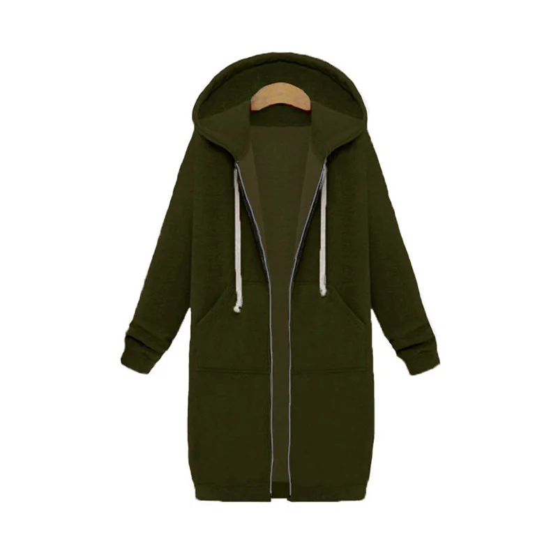 

Women Hoodies Fashion Casual Long Sleeve Solid Color Hooded Collar Zipper Western Style Chic Lady Long Hoodie For Autumn 2023
