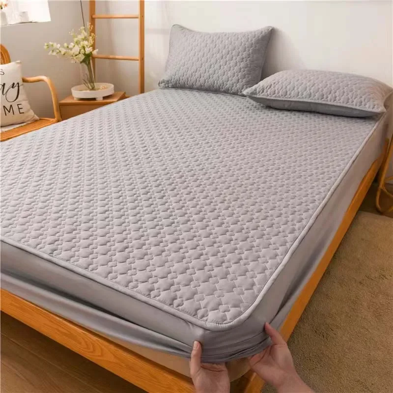 

Maternal Child Grade Quilted Mattress Cover Anti-bacterial Anti-mite Bed Fitted Sheet Thicken All-inclusive Bed Protector Cover