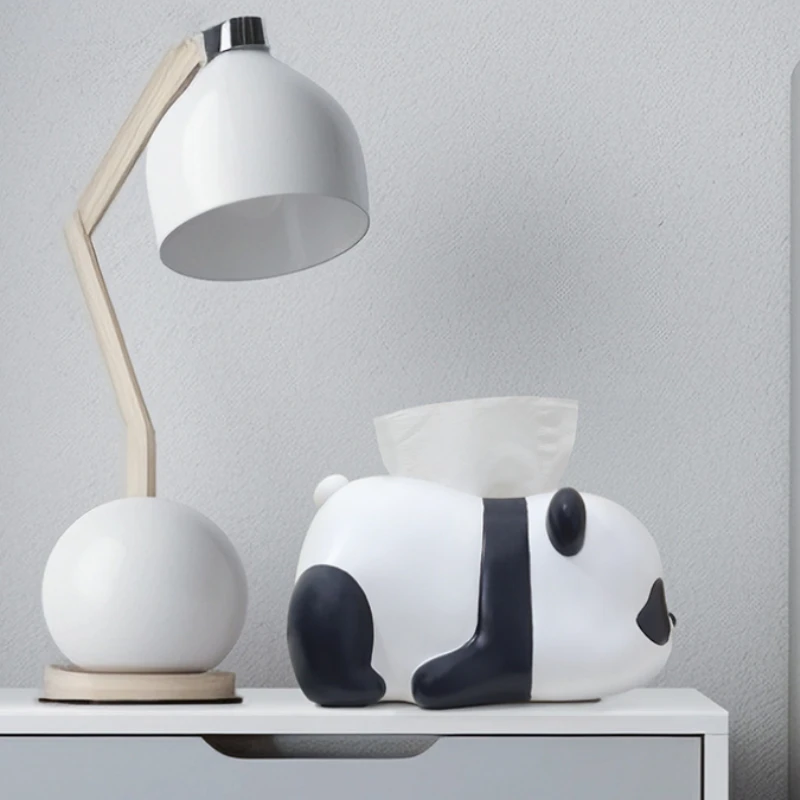 Creative Mischievous Panda Tissue Box Living Room Decoration Micro Model Paper Drawer Storage Tool 5