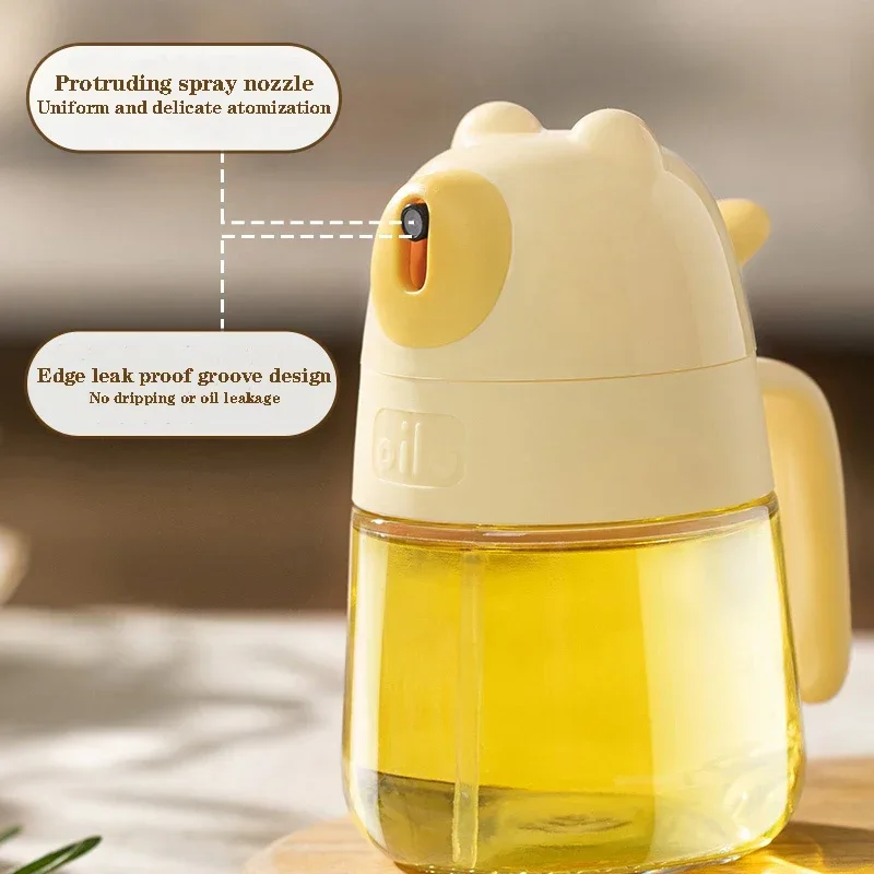 1pc Glass Oil-sprayed Bottles Are Atomized Leak-proof and Oil-free for Air Fryer Kitchens Gourmet Cooking Tools