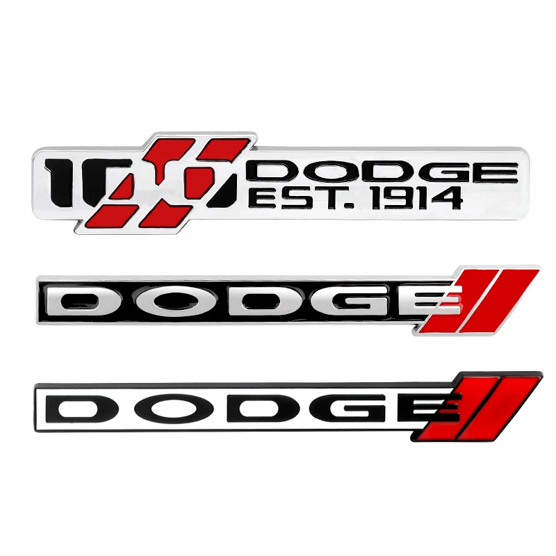 

3D Metal Car Stickers Decal For Dodge Emblem 4X4 Logo Charger Challenger Ram Caravan Durango SRT Car Front Grille Emblem