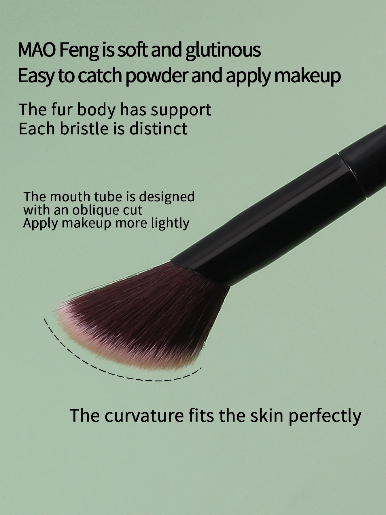 New 1PCS angled contour brush, blush brush, highlight brush, multi-functional facial makeup brush, beginner's beauty tool 5