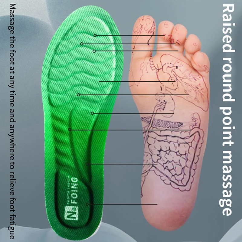 1pair Comfort Sport Breathable Insoles for Shoes Sole Rubber Cushion Running Shock-Absorbant Deodorization Soft Pad_voghion.com