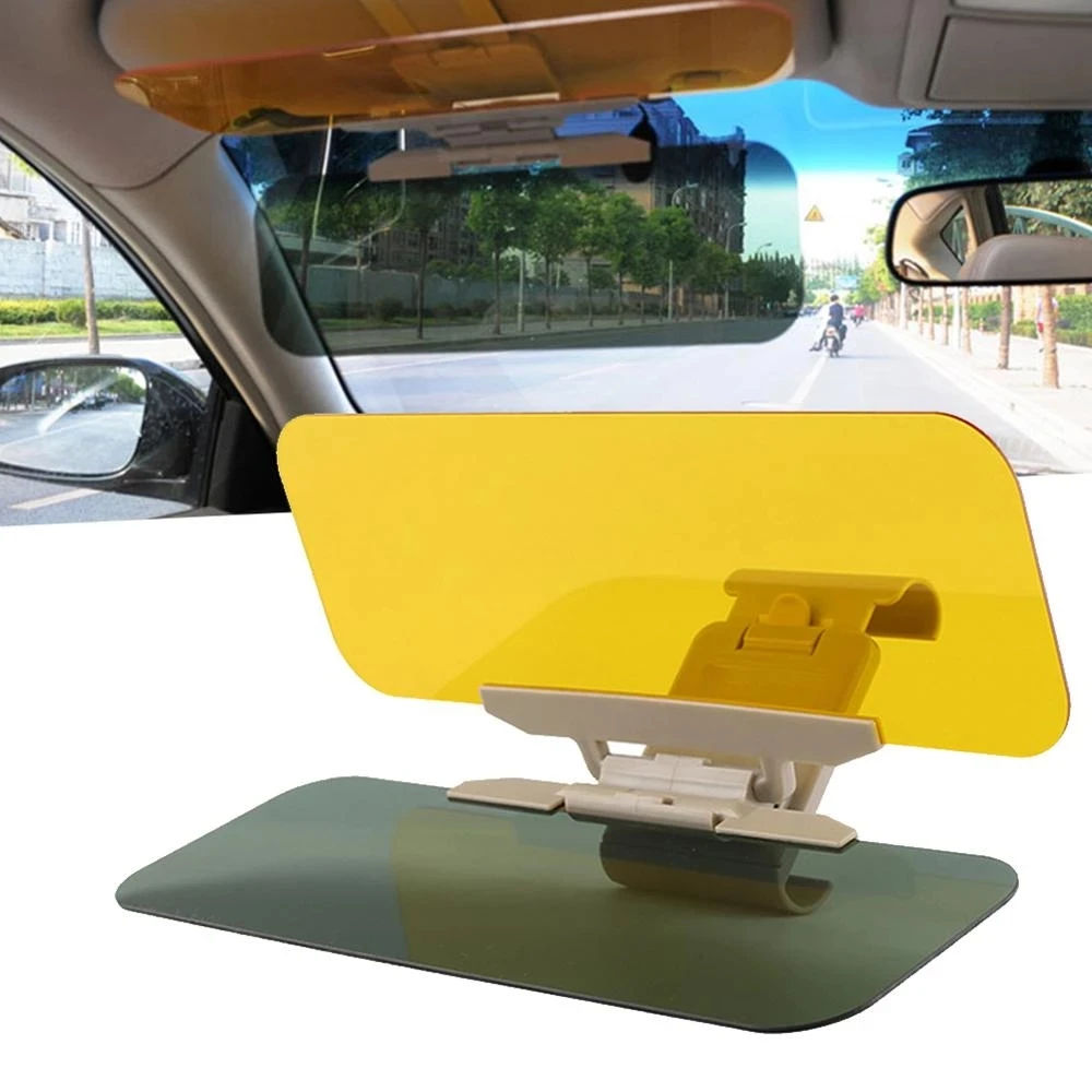 2 in 1 Car Sun Visor Anti Sunlight Dazzling Glass Goggle Day Night Vision  Interior Driving Mirror UV Fold Flip Down Clear View