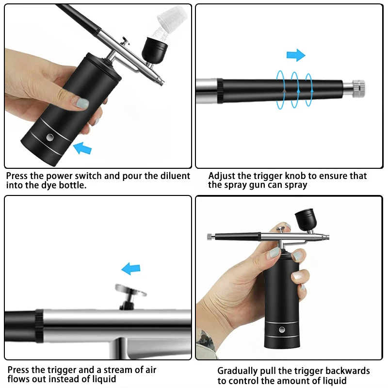 With Compressor Portable Airbrush For Nails Cake Painting Airbrush Nail Art Paint Air Brush Kit With Compressor