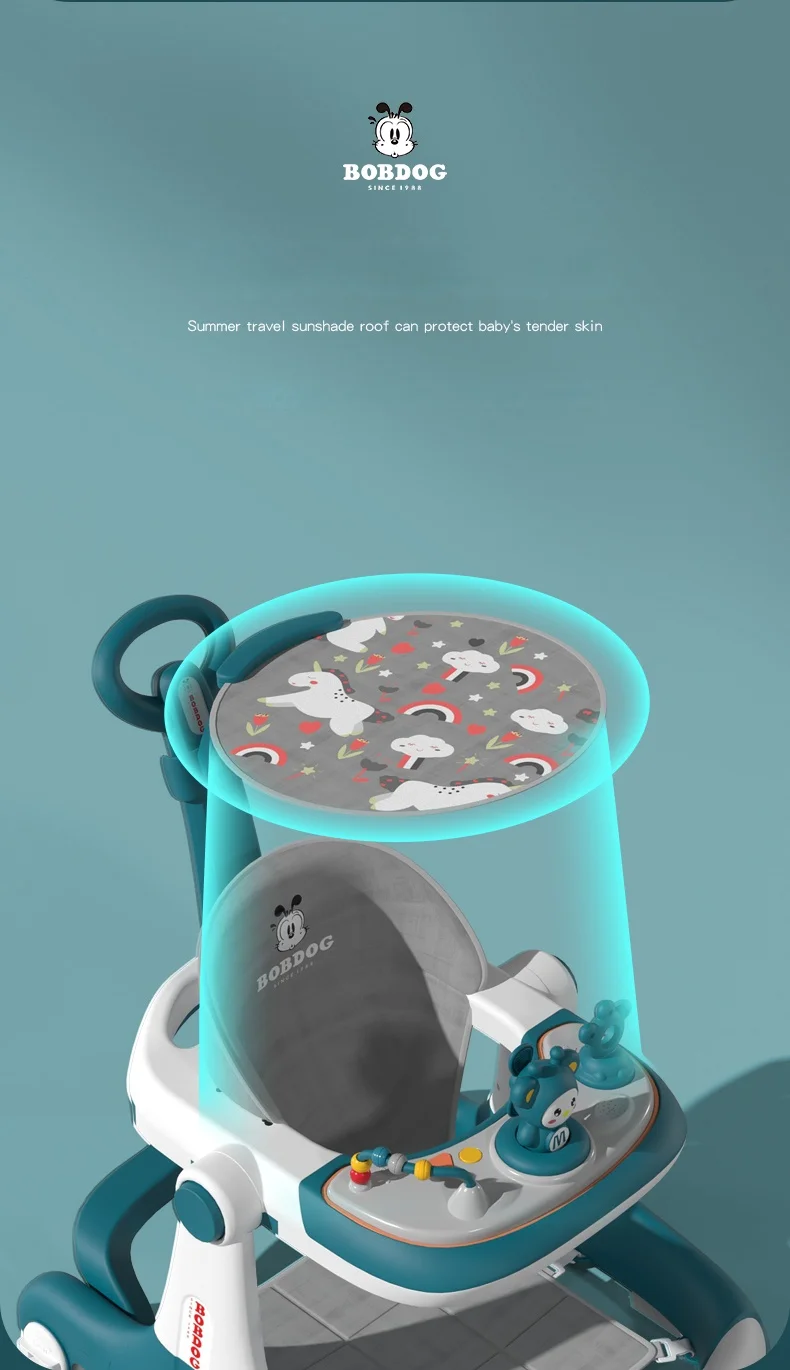 Multi-Functional Anti-Flip Baby Stroller Baby Walker Can Sit And Push Starting Car