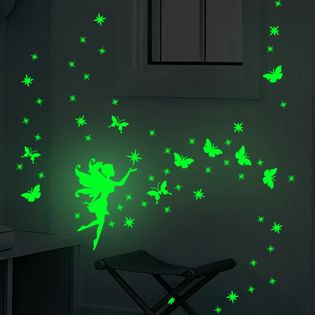 

Fairy Stars and Butterfly Glow Sticker Kids Room Decoration Luminous Wall Sticker Decal Children Boy Girl Bedroom DIY Home Decor