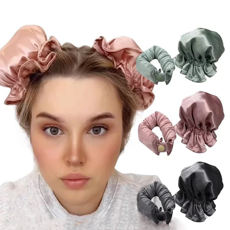 Heatless Curling Rod Set No Heat Hair Curler Silk Curls Soft Hair Rollers Sleeping Headband Curlers 2/4pcs