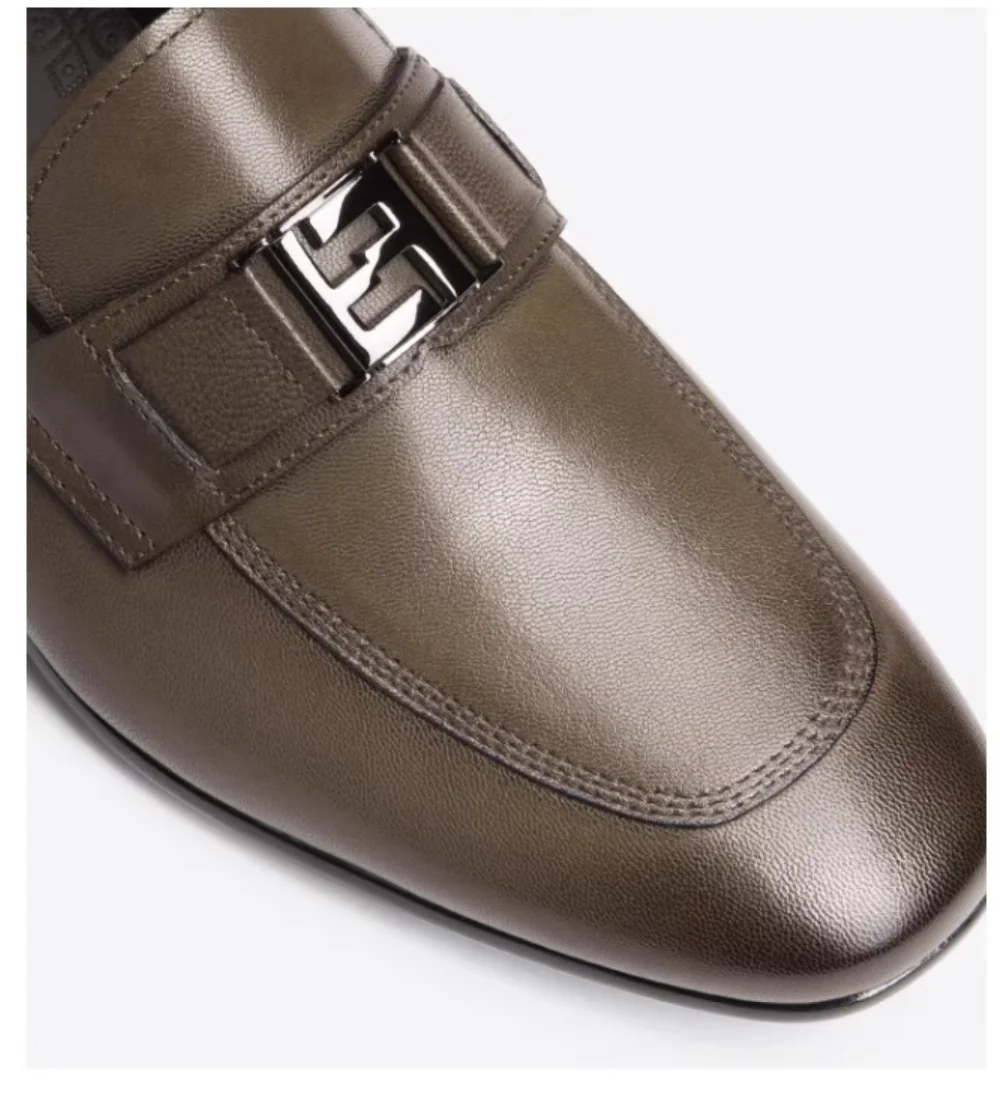 Lässige Sommerschuhe aus Leder 2024, Herren-Slipper aus echtem Leder mit einem Fuß, atmungsaktiv und modischem Business-Stil – Detail 7