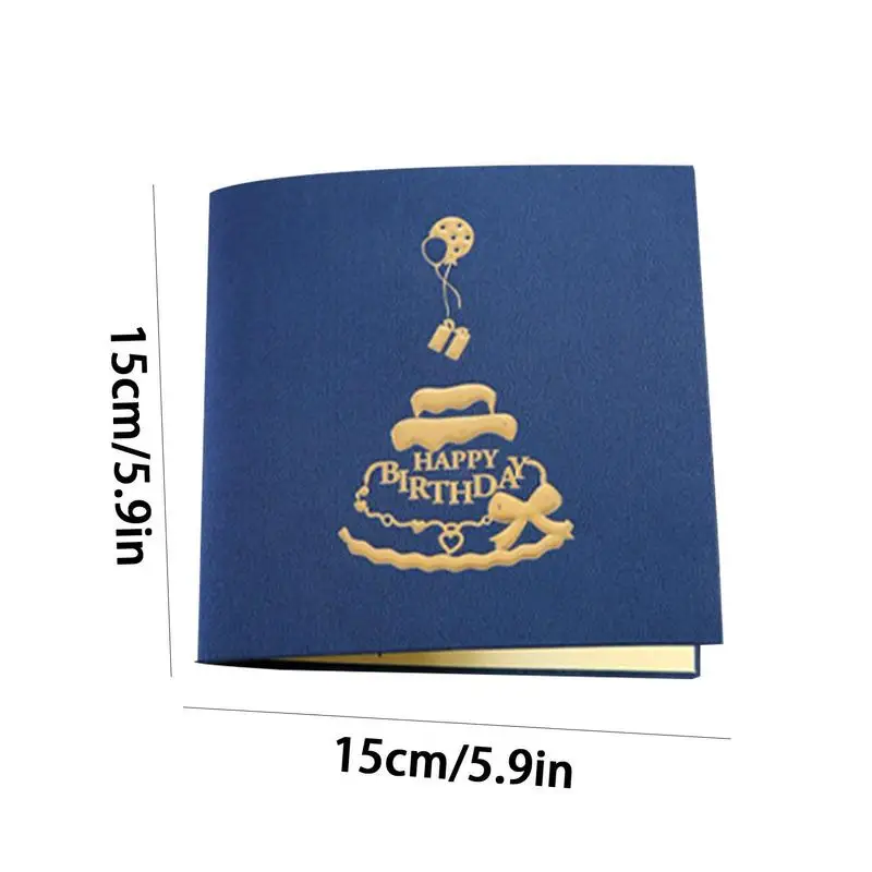 3D Happy Birthday Card Music Light Greeting Card with PopUp Birthday Cake Colourful Happy Cards