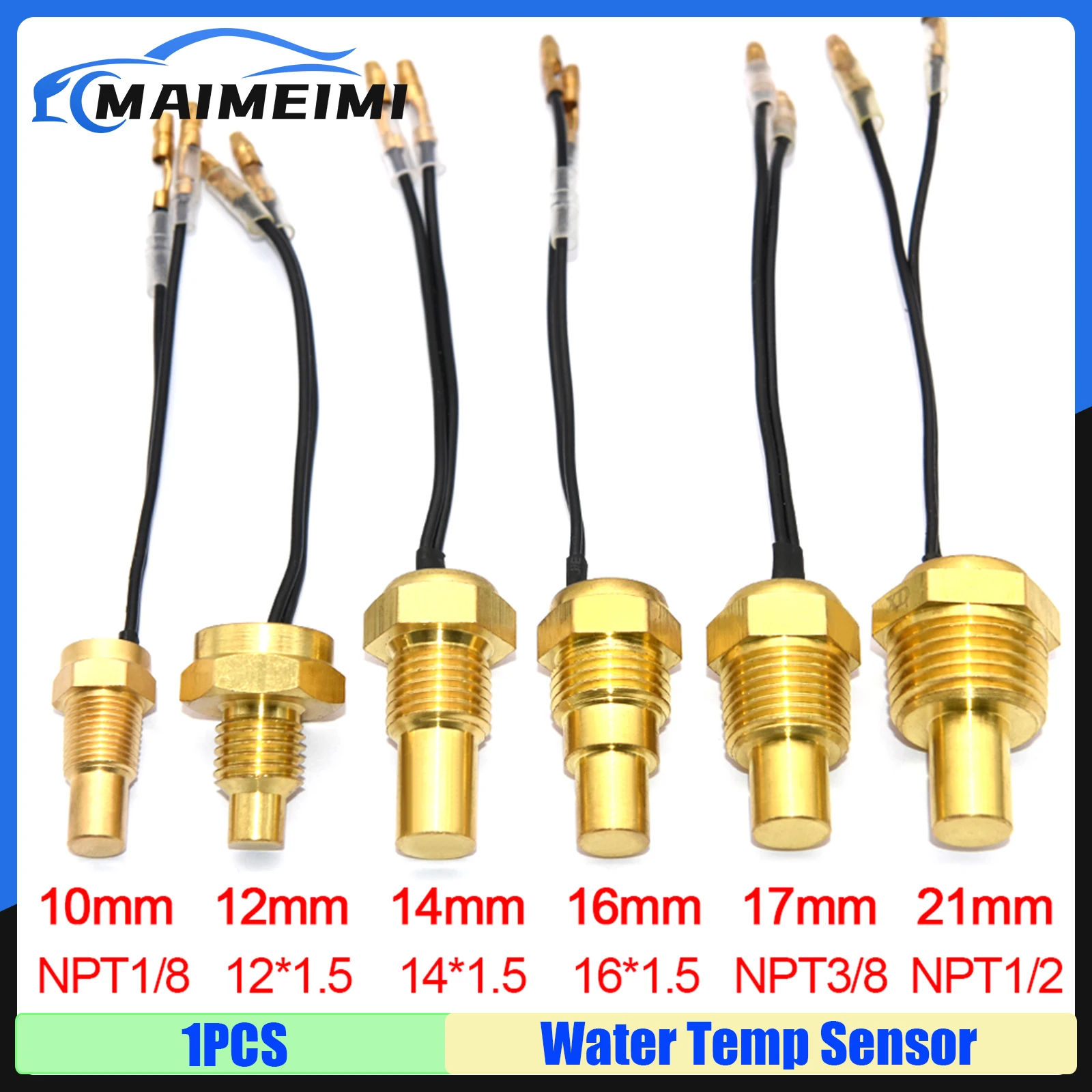 1PCS Water Temperature Sensor for Gauge Water Temp Sensor 10mm 12mm 14mm 16mm 17mm 21mm Sensor 1/8NPT