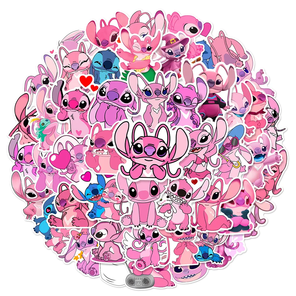 10/30/50PCS Disney Cute Cartoon Stitch Angel Stickers DIY Phone Guitar Laptop Luggage Skateboard Graffiti Decals Fun Kid Toys 2