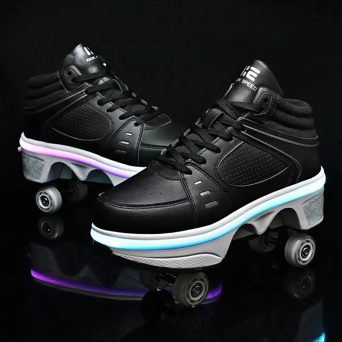 Sneakers met Intrekbare Wielen: Loop- en Skatecomfort