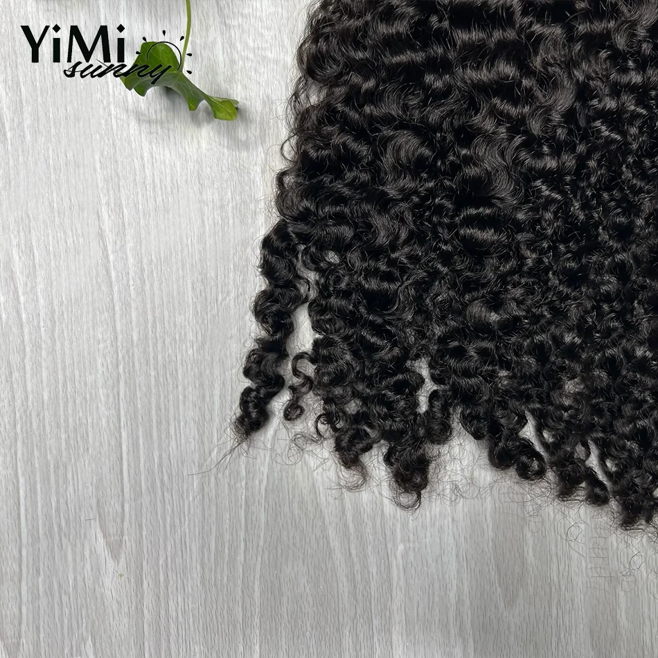 3C 4A Burmese Curly Human Hair Weft Remy Mongolia Human Hair Bundles For Women 4pcs Curl Extension Full Head Yimisunny