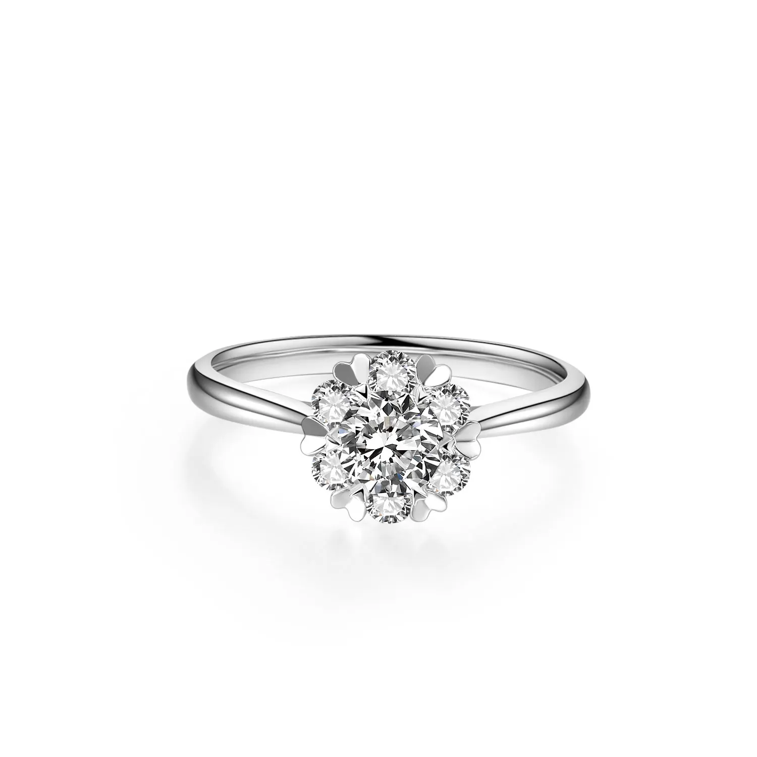 

New Design 18k White Gold Rings NGIC/NGTC Certificated Heart Lab Grown Diamond Rings For Wedding Anniversary