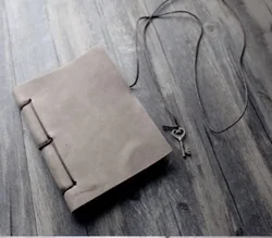 Vintage Genuine Leather Journal and Sketchbook - A5 Planner and Notebook for Travel, School, and Office (Gray)