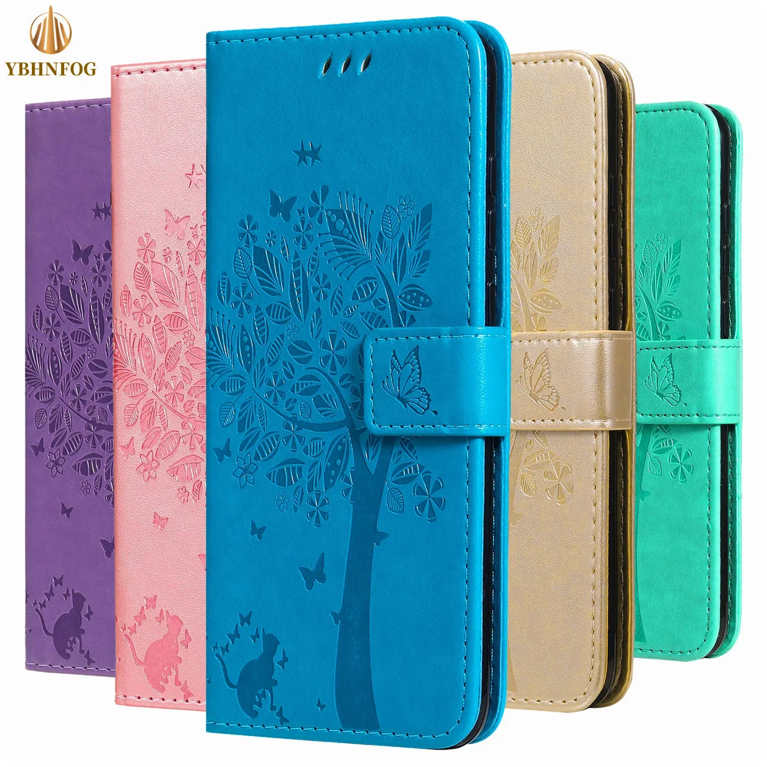 Flip Case Per Samsung Galaxy S20 Fe S21 S22 Ultra S8 S9 S10 Plus S6 S7 Edge Luxury Emboss Leather Wallet Cover Stand Phone Coque