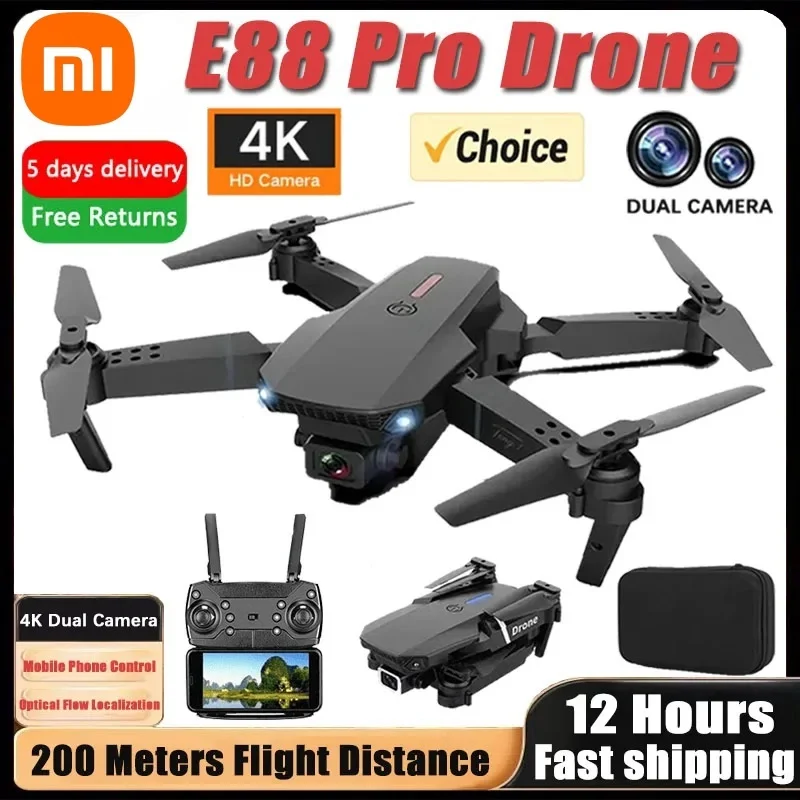 Iconic Brand E88Pro RC Drone 4K Professinal With 1080P Wide Angle HD Camera Foldable Helicopter WIFI FPV Height Hold Gift Toy 2024