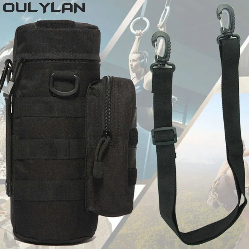 

Oulylan Kettle Pouch with Strap Fits For Hiking Fishing Tactical Molle Water Bottle Holder Bag Military Hydration Carrier