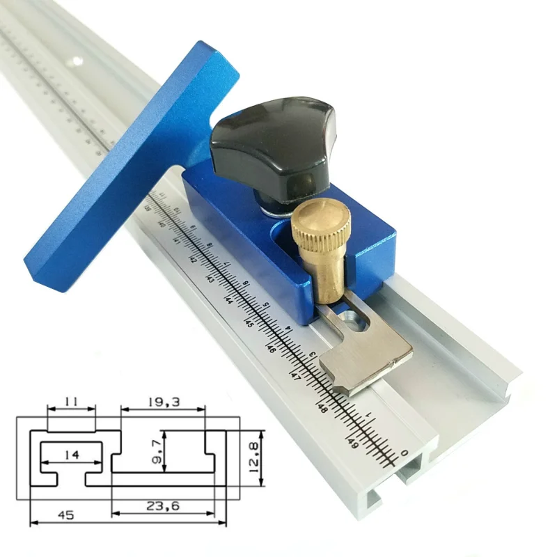 

400-800mm Model 45mm Chute Aluminium Alloy T Tracks Slot NEW Wood Working Standard Miter Track Stop Woodworking Tools