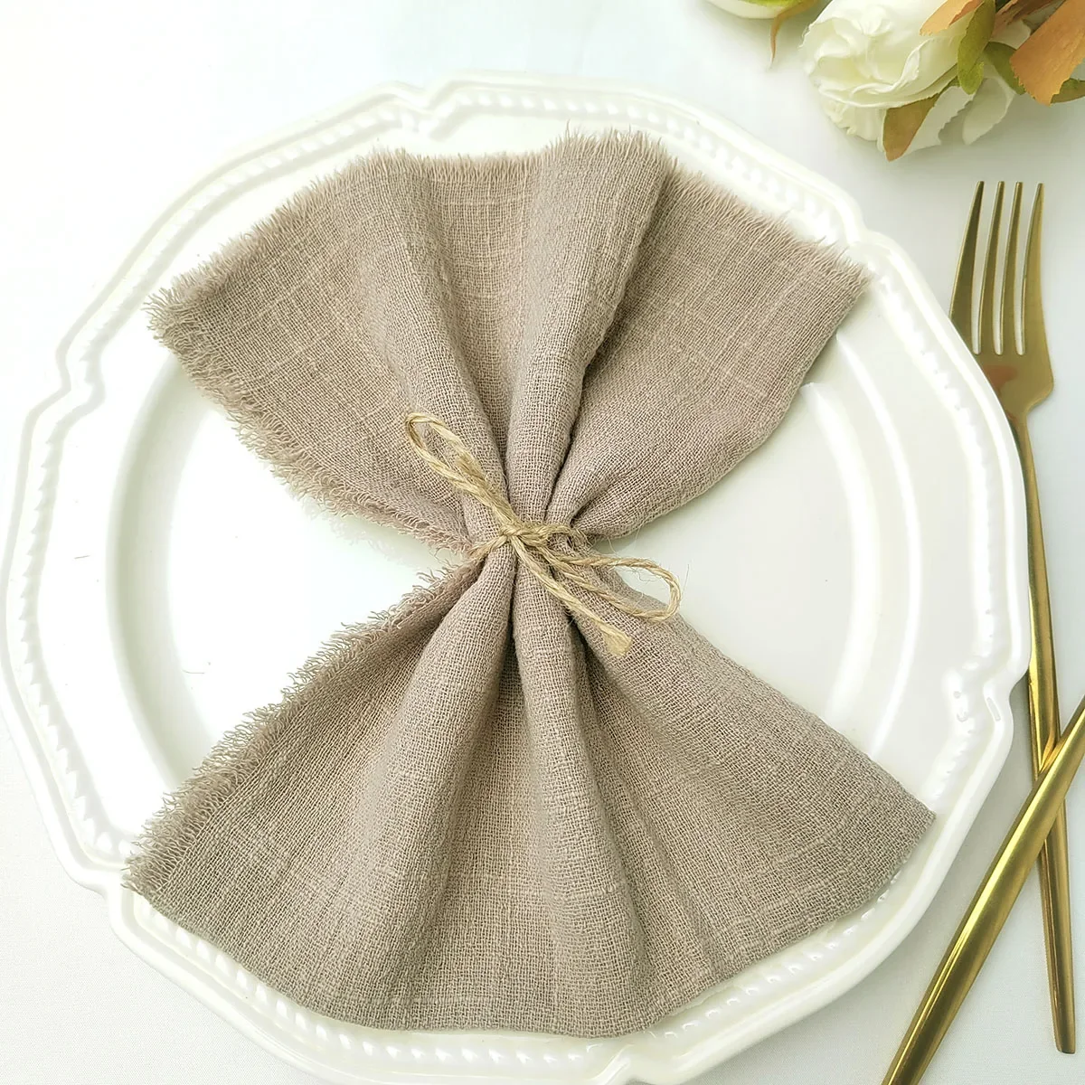32x32cm Gauze Cotton Napkin 10pcs Reusable Wedding Party Christmas Table Decor cotton napkins