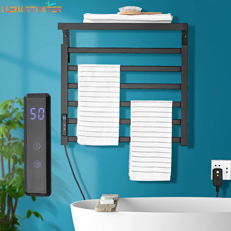 Electric Heating Towel Rack Heat Digital Display Drying Bathroom Electric Towel Rail Energy Saving Radiator