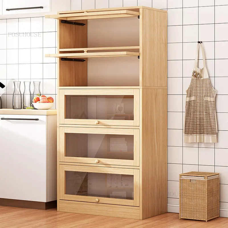 Modern Kitchen Cabinet Home Furniture Multi-layer Storage Cabinet Dining Sideboard Living Room Floor Tableware Electrical Racks