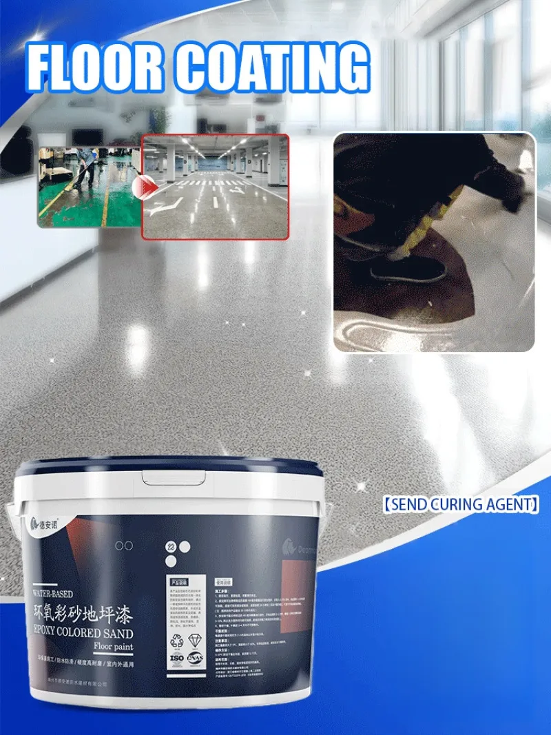 Solventfree Self-leveling Flat Epoxy Floor Paint Wear-Resistant Waterproof Color Sand Floor Coating Imitation Marble Paint 500g