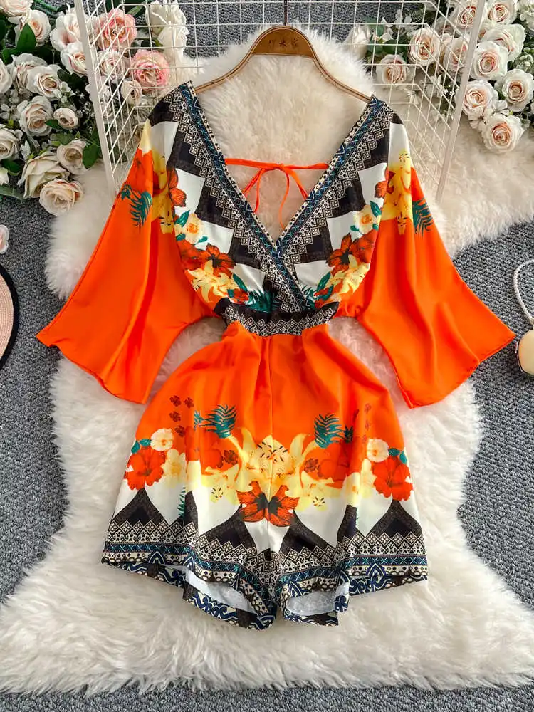 chinese dress ladies Womens Green Shorts Romper